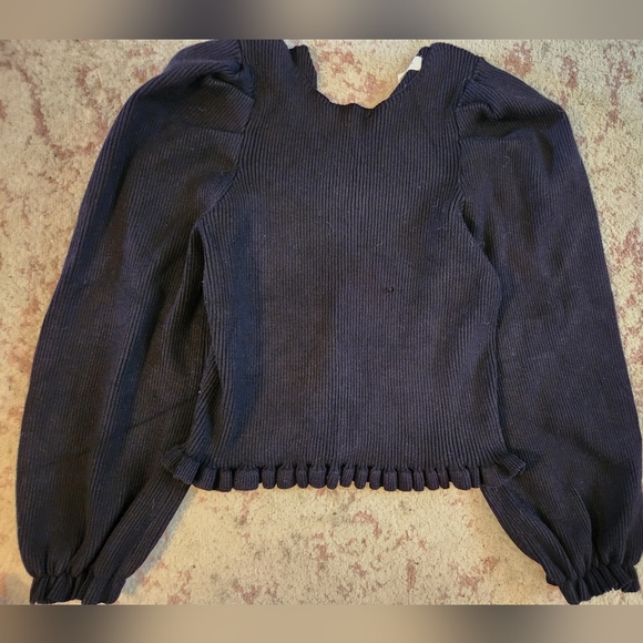NWT Puff-Sleeve Keyhole Sweater Sz L - Picture 3 of 5